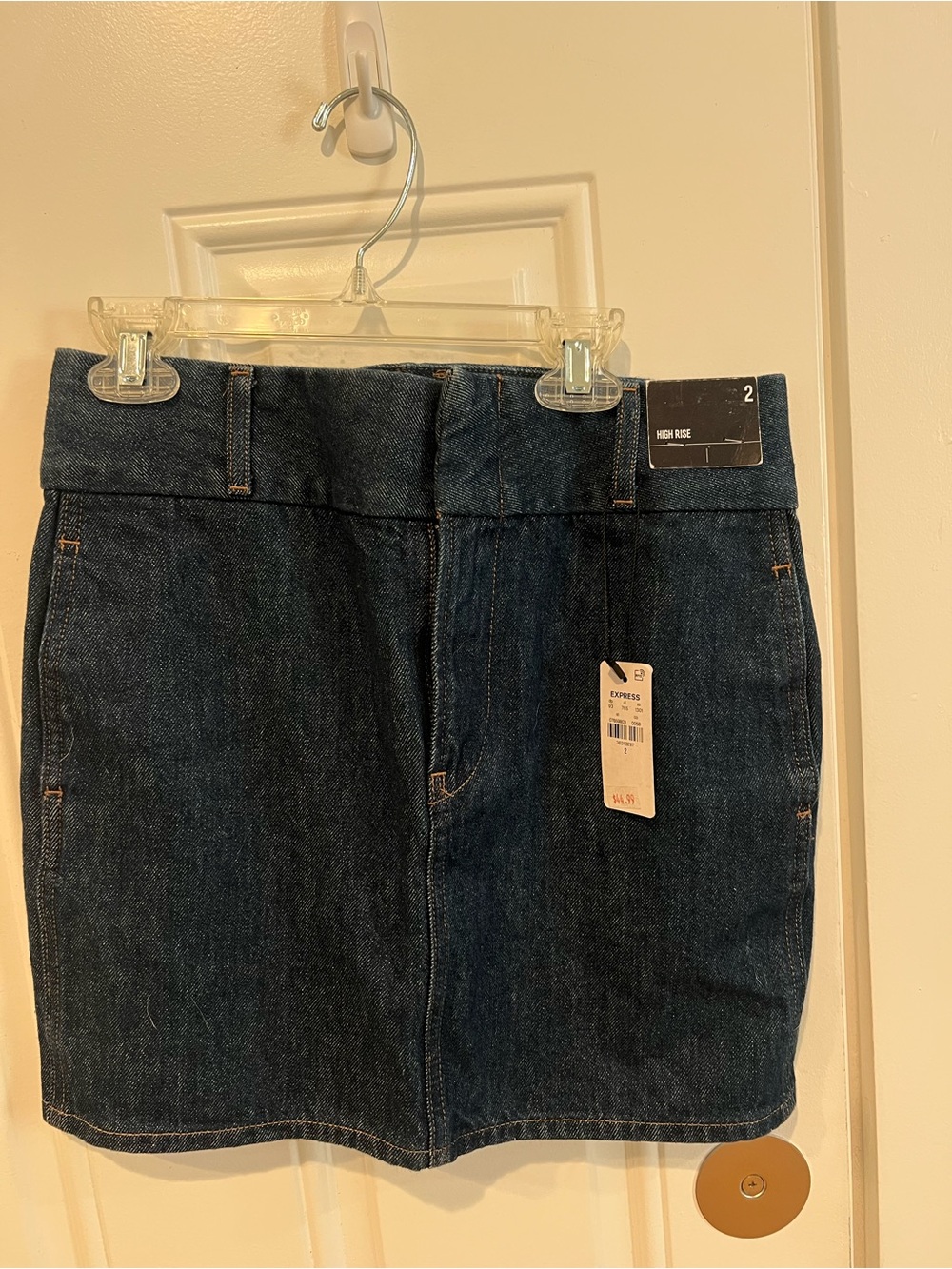 High Rise Denim Mini Skirt